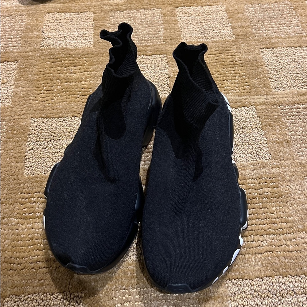 Balenciaga Black Knit High-Top Sneakers